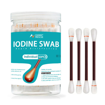 Cotons-Tiges Médicaux Lot de 50 – Alcool ou Iodophore | Trousse de Premiers Secours