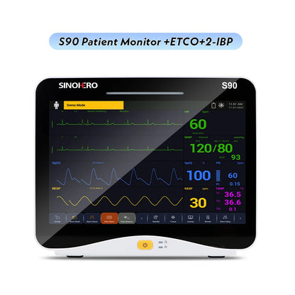 Moniteur Patient Multiparamétrique 12.1" Sinohero S90C – ECG, SpO2, NIBP, RESP, TEMP, IBP, EtCO2