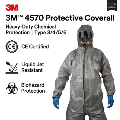 Combinaison de protection 3M 4570 - protection chimique professionnelle, Type 3/4/5/6, antistatique - BLACKBEARD OUTDOOR INDUSTRIES