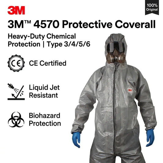 Combinaison de protection 3M 4570 - protection chimique professionnelle, Type 3/4/5/6, antistatique - BLACKBEARD OUTDOOR INDUSTRIES