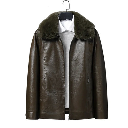 Veste Cuir Homme Hiver — Col Montant, Doublure Polaire Épaisse, Imperméable & Coupe-Vent | M à 4XL - BLACKBEARD OUTDOOR INDUSTRIES