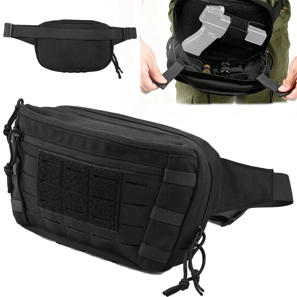 Sacoche banane tactique avec holster et porte-chargeurs