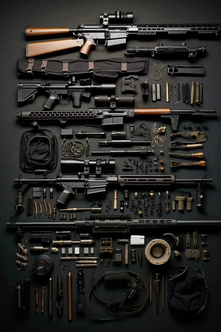 Gun Accessories Posters Wall Art Canvas Painting and Prints Pictures Ak-47 Automatic Rifle Interior for Room Home Decor Gifts BLACKBEARD OUTDOOR INDUSTRIES