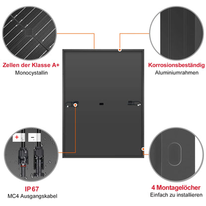 Panneau solaire DOKIO 400W-800W - étanche, alimentation solaire pour maison (inverter non inclus) - BLACKBEARD OUTDOOR INDUSTRIES