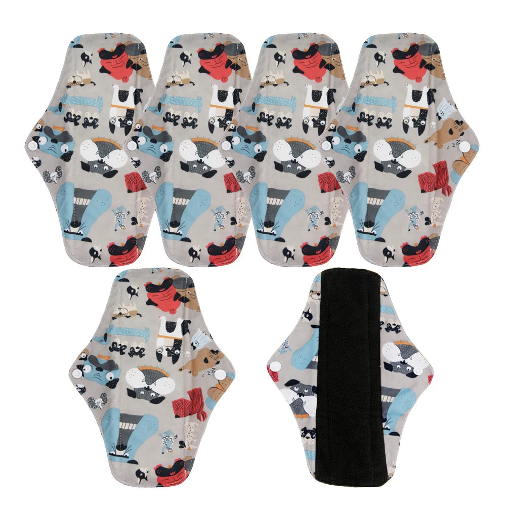 VEJYO – Lot de 5 Serviettes Hygiéniques Lavables en Charbon de Bambou Réutilisables Ma boutique