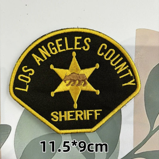 Patches Brodés US Security & Sheriff – Identification Tactique Hook & Loop Morale Badge