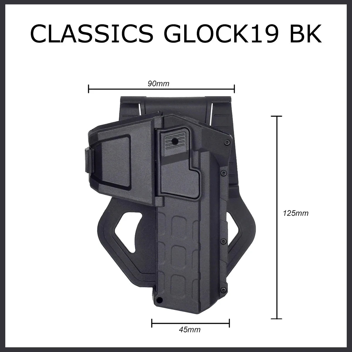 Holster pistolet tactique droitier Glock 17/19, P320 et 1911