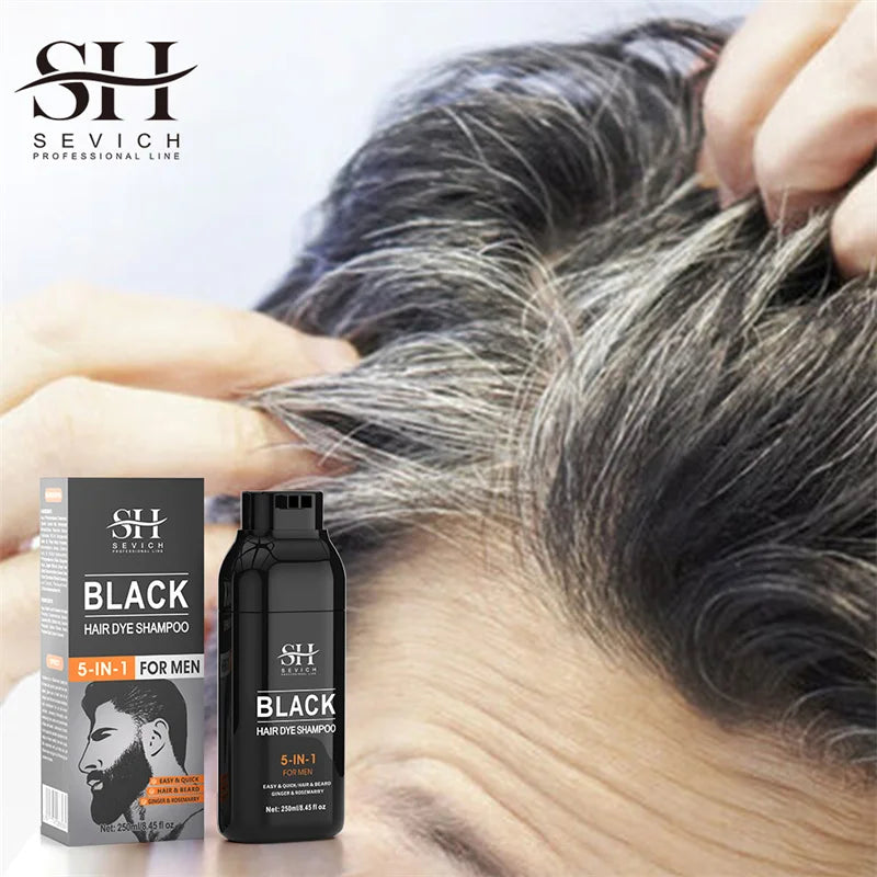 Shampooing colorant noir pour cheveux blancs 250 ml