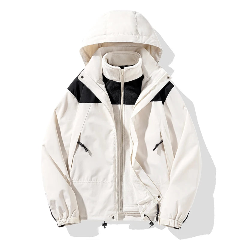 Veste 3 en 1 imperméable et coupe-vent avec couche chaude, homme et femme
