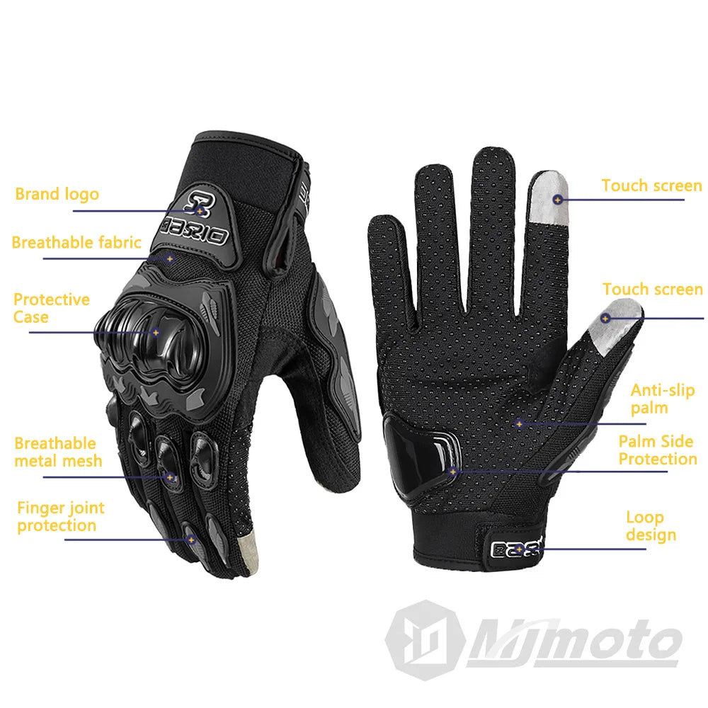 Gants Moto Été Respirants SUOMY – Plein Doigt Tactile Anti-Dérapant Motocross