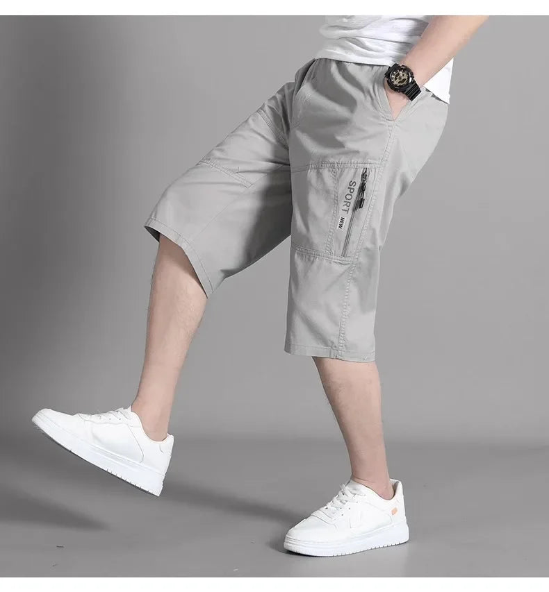 Short Cargo Homme - Poches Zippées, Taille Élastique, Coton Respirant, Style Décontracté Été Ma boutique