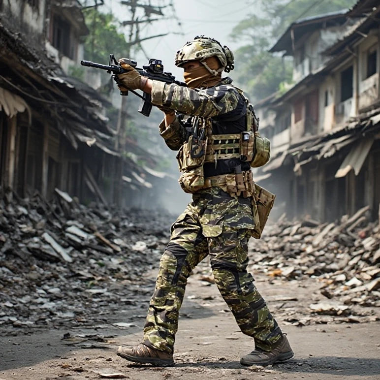 Ensemble Tactique Tom Jungle Tiger GEN3 - Vêtements de Combat Outdoor Résistants aux Déchirures, Pantalons G3 + Veste GEN3, Durable et Confortable BLACKBEARD OUTDOOR INDUSTRIES