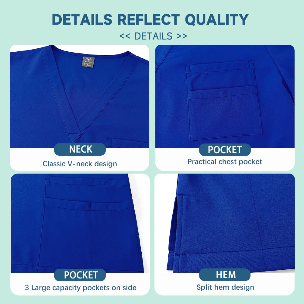 Ensemble Scrubs Médical Unisexe — Haut Manches Courtes & Pantalon Infirmier - BLACKBEARD OUTDOOR INDUSTRIES