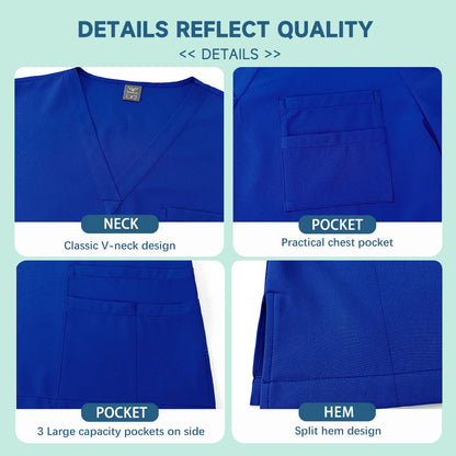 Ensemble Scrubs Médical Unisexe — Haut Manches Courtes & Pantalon Infirmier - BLACKBEARD OUTDOOR INDUSTRIES