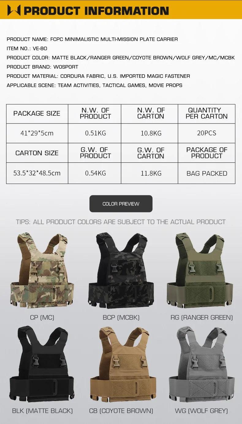 Gilet Tactique FCPC Minimaliste Multi-Mission – Fabrication en Cordura, Léger et Polyvalent, Veste de Chasse - BLACKBEARD OUTDOOR INDUSTRIES