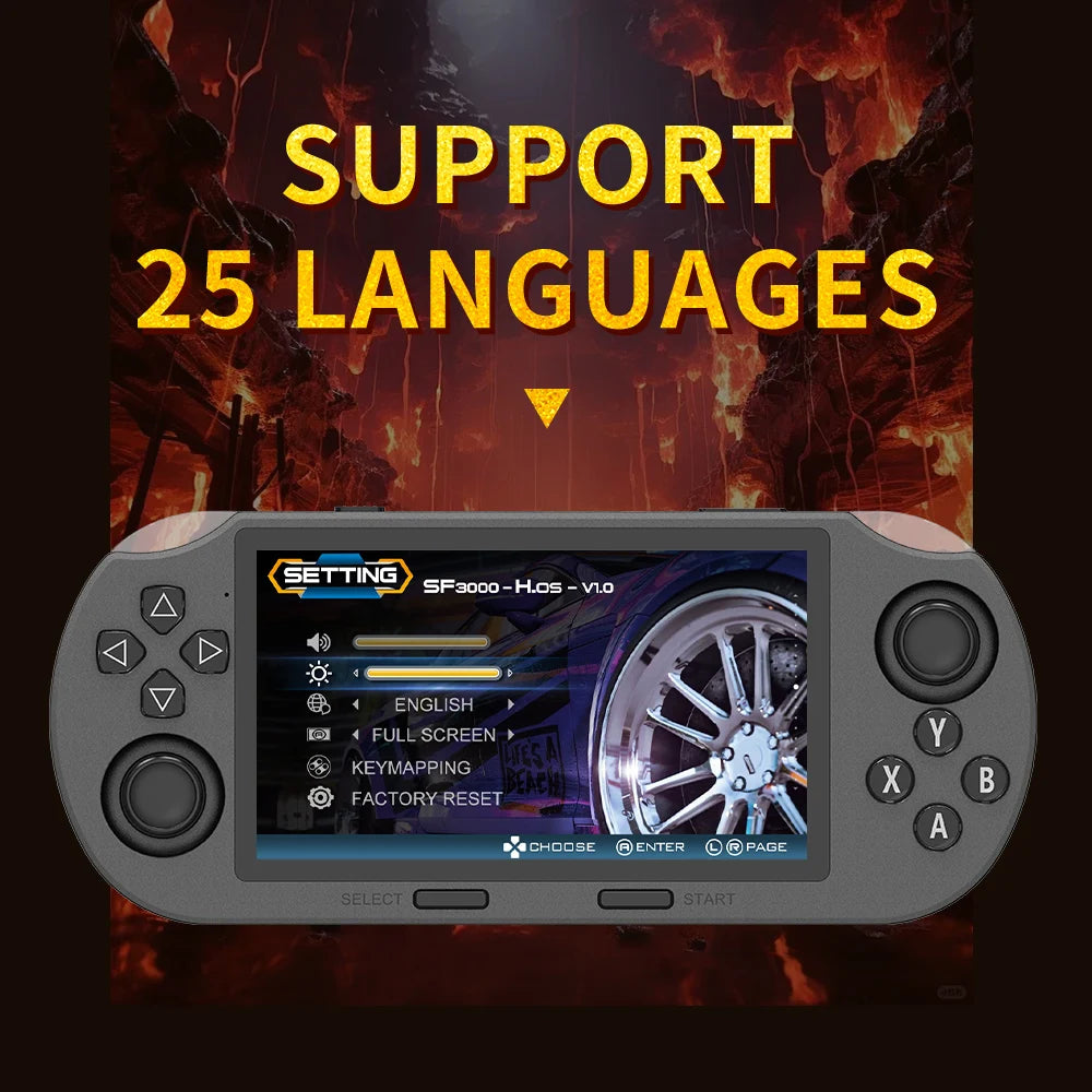 Console de Jeu Rétro Portable SF3000 – Écran IPS 4.5" – 20 000+ Jeux – 14 Émulateurs – 64Go – 3000mAh - BLACKBEARD OUTDOOR INDUSTRIES