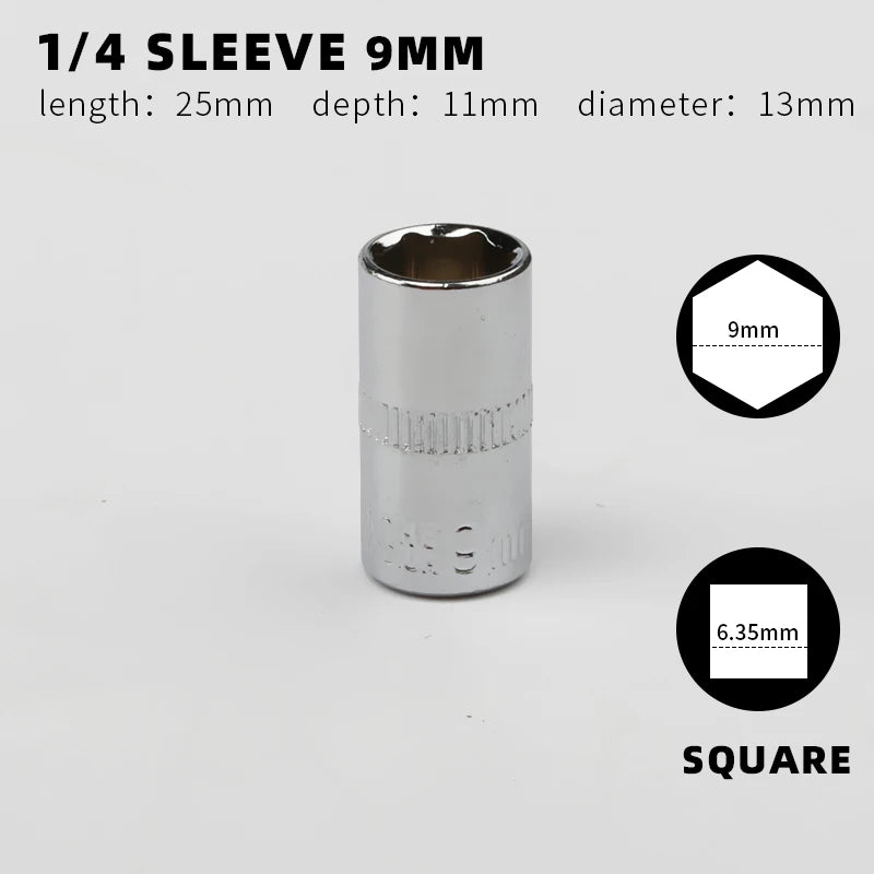 Douille 1/4" Simple – Tailles 4 à 14 mm | Clé à Cliquet, Outil Manuel - BLACKBEARD OUTDOOR INDUSTRIES