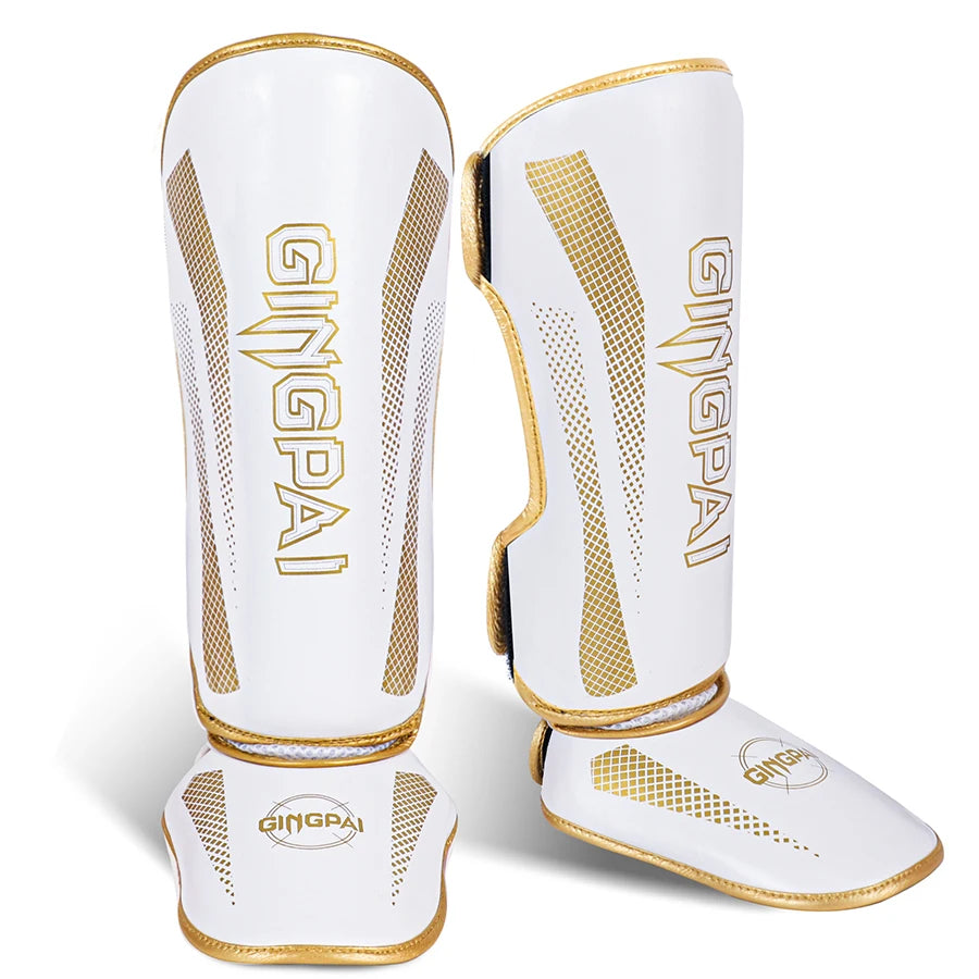 Tibières Muay Thai & MMA Cuir PU – Protège-Tibias Kickboxing, Sparring, Taekwondo | S à L | 4 Coloris - BLACKBEARD OUTDOOR INDUSTRIES