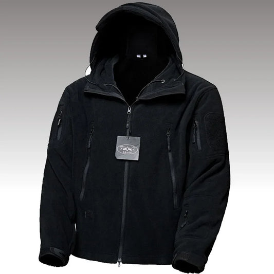 Veste Polaire Tactique Homme à Capuche - Chaude et Coupe-Vent, Hiver