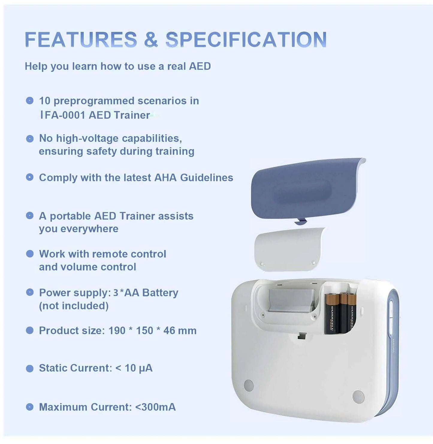 AED Trainer IFA-120C+ – Simulateur de Défibrillateur pour Formation CPR