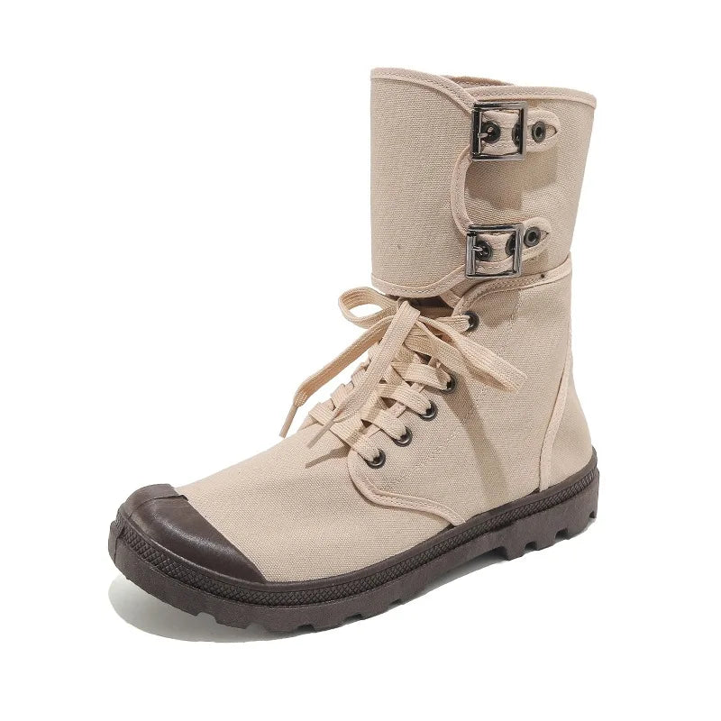 Rangers en toile pour hommes - Bottes hautes en toile respirantes, casual, outdoor et antidérapantes