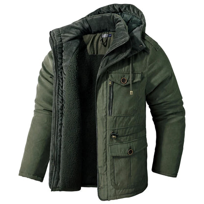 Veste d’Hiver Chaude Homme – DIMUSI Veste Tactique Épaissie | Polaire Doublée | Multi-poches | Coupe-Vent | Capuche | Mode & Outdoor - BLACKBEARD OUTDOOR INDUSTRIES