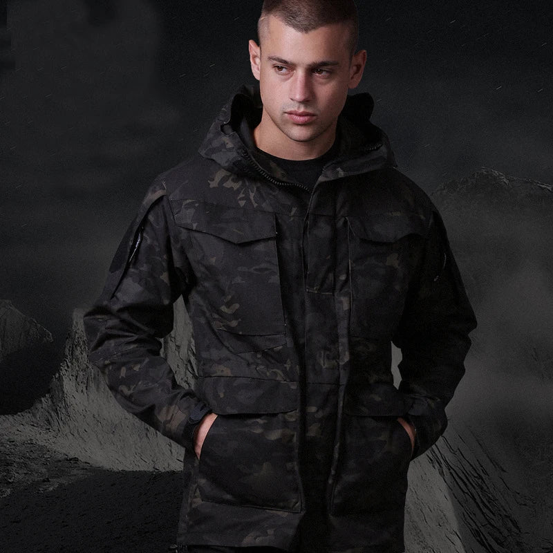 Veste M65 Militaire Homme | Coupe-Vent Tactique Étanche avec Capuche – Hiver/Automne - BLACKBEARD OUTDOOR INDUSTRIES