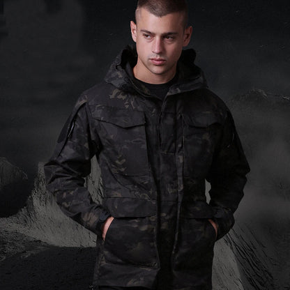 Veste M65 Militaire Homme | Coupe-Vent Tactique Étanche avec Capuche – Hiver/Automne - BLACKBEARD OUTDOOR INDUSTRIES