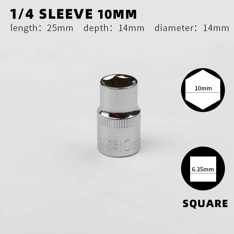 Douille 1/4" Simple – Tailles 4 à 14 mm | Clé à Cliquet, Outil Manuel - BLACKBEARD OUTDOOR INDUSTRIES