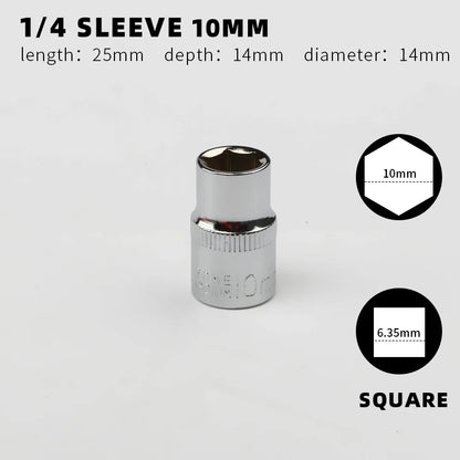 Douille 1/4" Simple – Tailles 4 à 14 mm | Clé à Cliquet, Outil Manuel - BLACKBEARD OUTDOOR INDUSTRIES