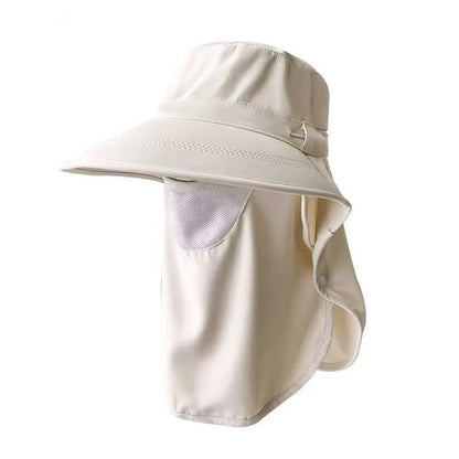 Bob cagoule femme anti-UV à large bord avec voile amovible