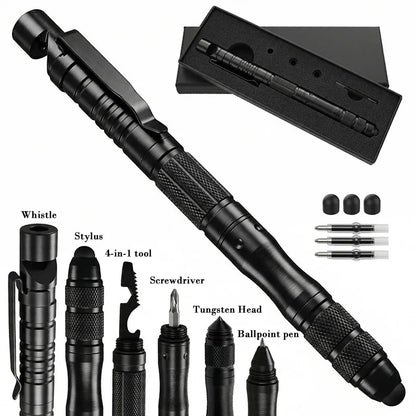 Stylo tactique multifonction avec lampe LED et outils