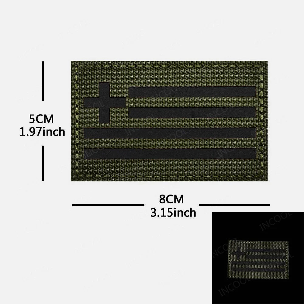 Patch Drapeau Réfléchissant Tactique – Badge Militaire Velcro, 29 Pays, 8x5 cm