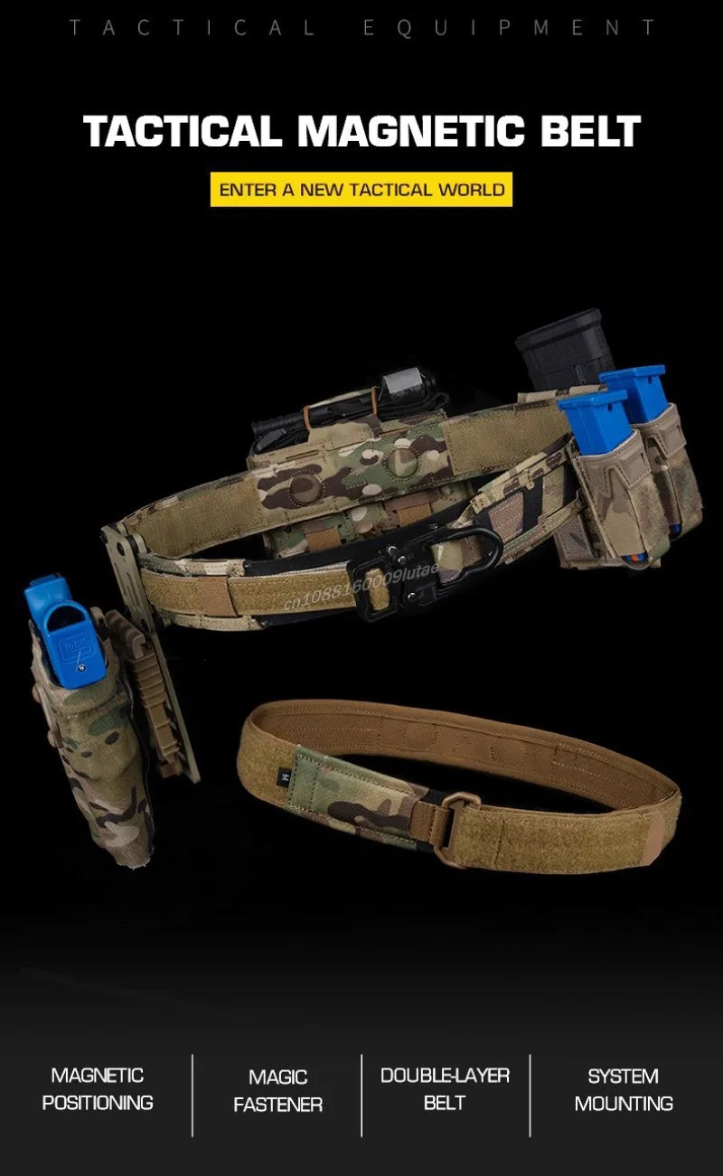 Ceinture Tactique Magnétique EDC - Ceinture de Combat à Libération Rapide pour Airsoft, CCW, Chasse et Utilisation Extérieure BLACKBEARD OUTDOOR INDUSTRIES
