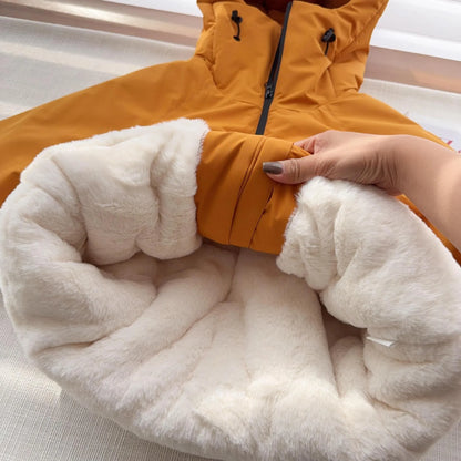 Coupe-Vent Garçon Hiver À Capuche Fourrure – Veste Chaude Outdoor 4-14 Ans