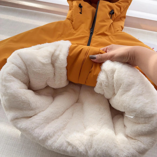 Coupe-Vent Garçon Hiver À Capuche Fourrure – Veste Chaude Outdoor 4-14 Ans