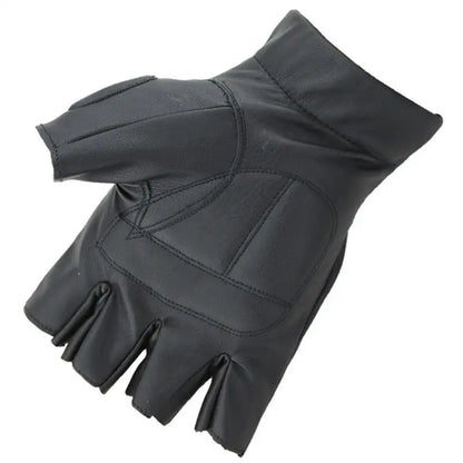 Gants tactiques homme demi-doigts en cuir Alpha pour militaire et police