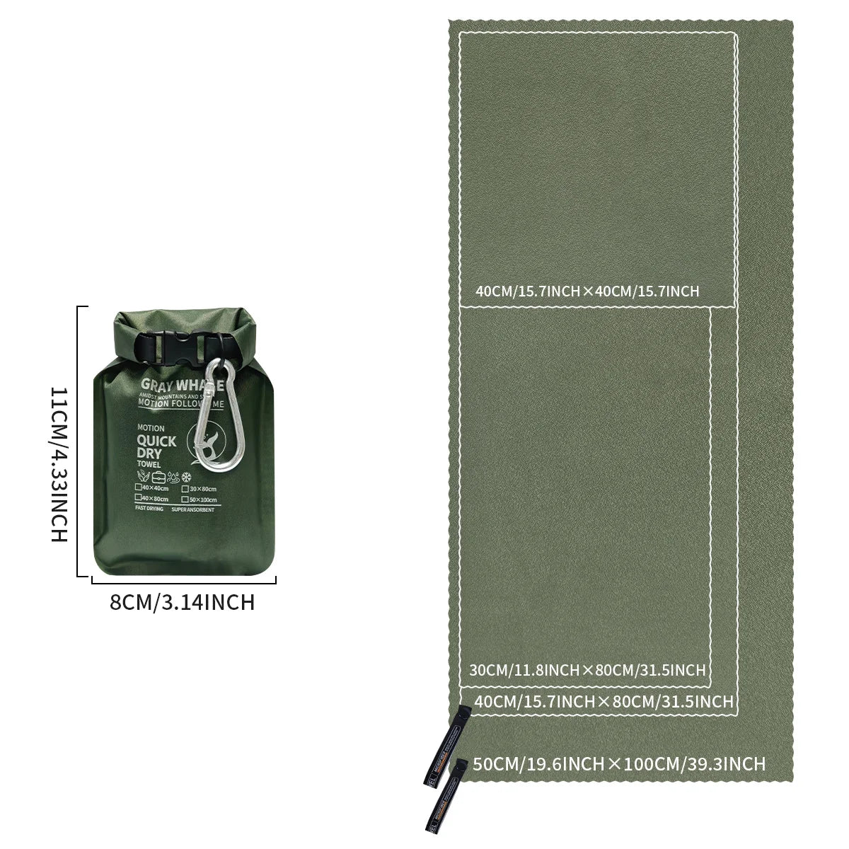 Serviette de sport séchage rapide en microfibre – compacte, ultra‑légère, idéale pour la gym, le camping et le voyage - BLACKBEARD OUTDOOR INDUSTRIES