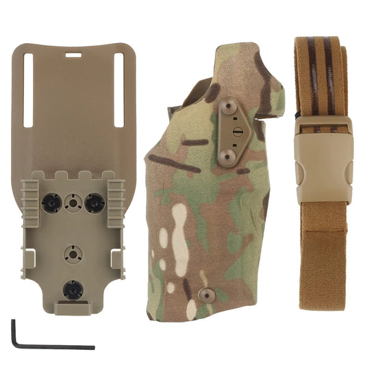 Holster Cuisse Tactique 6354DO Glock 17/19 + X300/X300U – Adaptateur QLS, Sangle Cuisse Drop Leg | 5 Coloris - BLACKBEARD OUTDOOR INDUSTRIES
