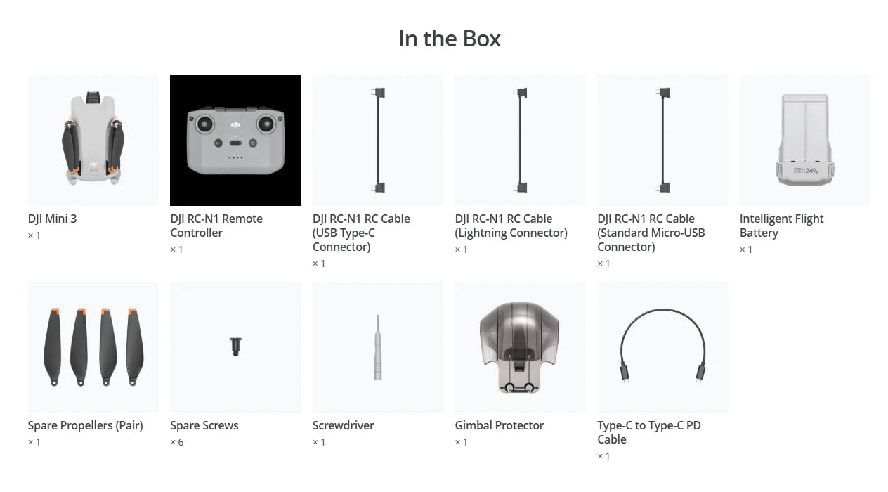 DJI Mini 3 Drone Only / RC-N1 / RC 4K HDR Video Ma boutique