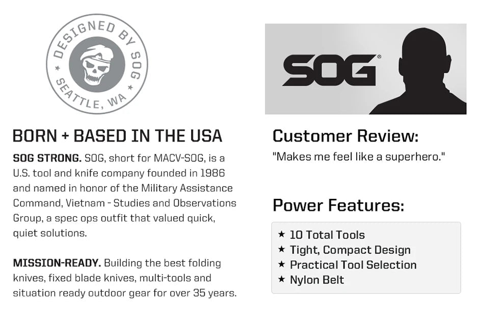 SOG Sync I Traveler EDC Multi-tool with 10 Survival Tools, Tactical & Outdoor Camping Supplies, Portable Travel & Hiking Kit Set BLACKBEARD OUTDOOR INDUSTRIES