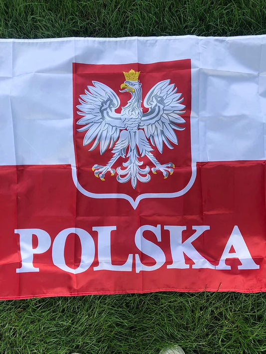 Drapeau de la République de Pologne – Aigle Polonais – 90x150 cm – Drapeau National Blanc et Rouge BLACKBEARD OUTDOOR INDUSTRIES