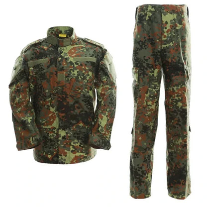 Ensemble treillis Flecktarn, veste et pantalon tactiques