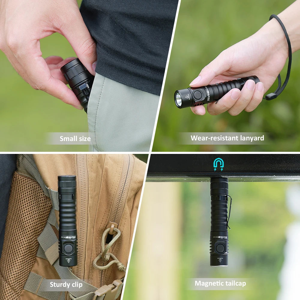 Wurkkos FC11C – Lampe Torche EDC 18650 Nichia 519A, 1200 lm, IP68, Rechargeable USB-C, Queue Magnétique