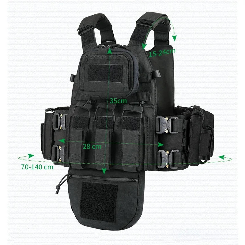 Gilet tactique YAKEDA 8280 - Gilet tactique de chasse - Gilet plein recouvrement pour activités en plein air - BLACKBEARD OUTDOOR INDUSTRIES