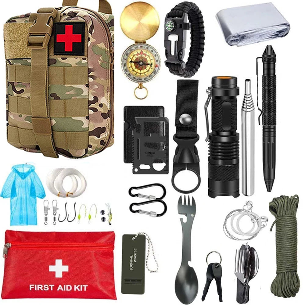Kit de Survie Tactique – Pochette Oxford Camping, Randonnée, Premiers Secours & Urgence