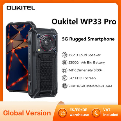 OUKITEL WP33 Pro 5G — Smartphone Rugged Ultra-Performant et Batterie Géante - BLACKBEARD OUTDOOR INDUSTRIES