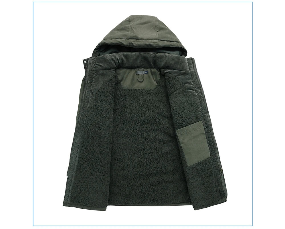 Veste d’Hiver Chaude Homme – DIMUSI Veste Tactique Épaissie | Polaire Doublée | Multi-poches | Coupe-Vent | Capuche | Mode & Outdoor - BLACKBEARD OUTDOOR INDUSTRIES