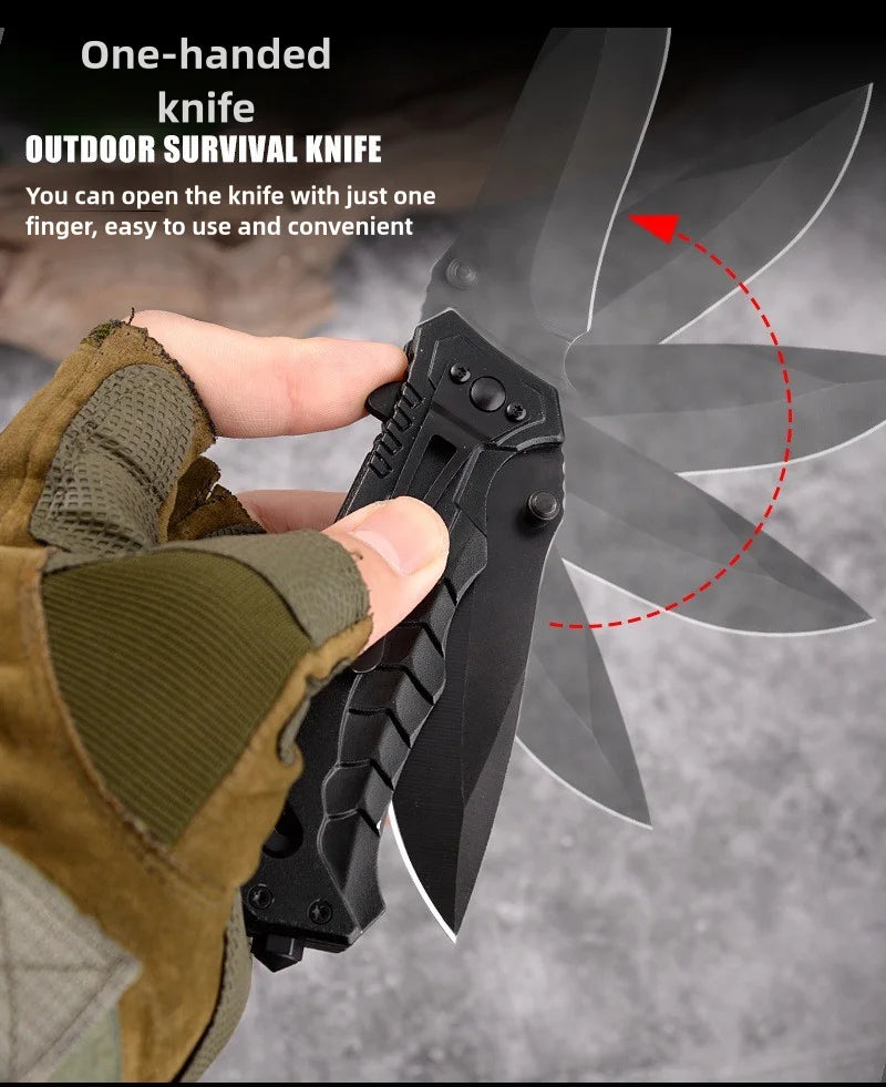 Multi functional outdoor camping knife with safety lock, foldable blade and sharp pocket tactical knife, suitable for fishing BLACKBEARD OUTDOOR INDUSTRIES