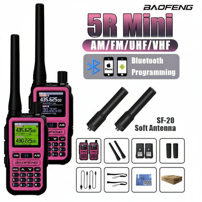 Talkie-Walkie Rose Baofeng U5R Mini – Bluetooth, 999 Canaux, USB-C, IP45
